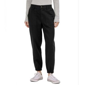 GAP Women's Twill Joggers in Black Size XL